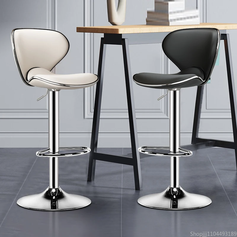 Industrial Modern Adjustable Bar Stool Ergonomic Backrest with Footrest Height-Swivel Chair for Home/Bar/Office Kitchen Island