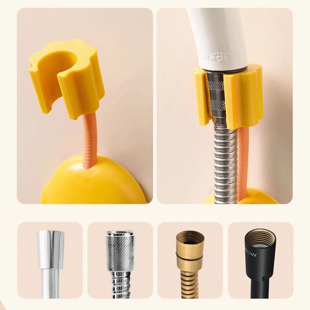 360&deg; Shower Adjustable Hand Shower Holder Suction Cup Holder Universal Rail Head Bathroom Bracket 2 Hooks Stand
