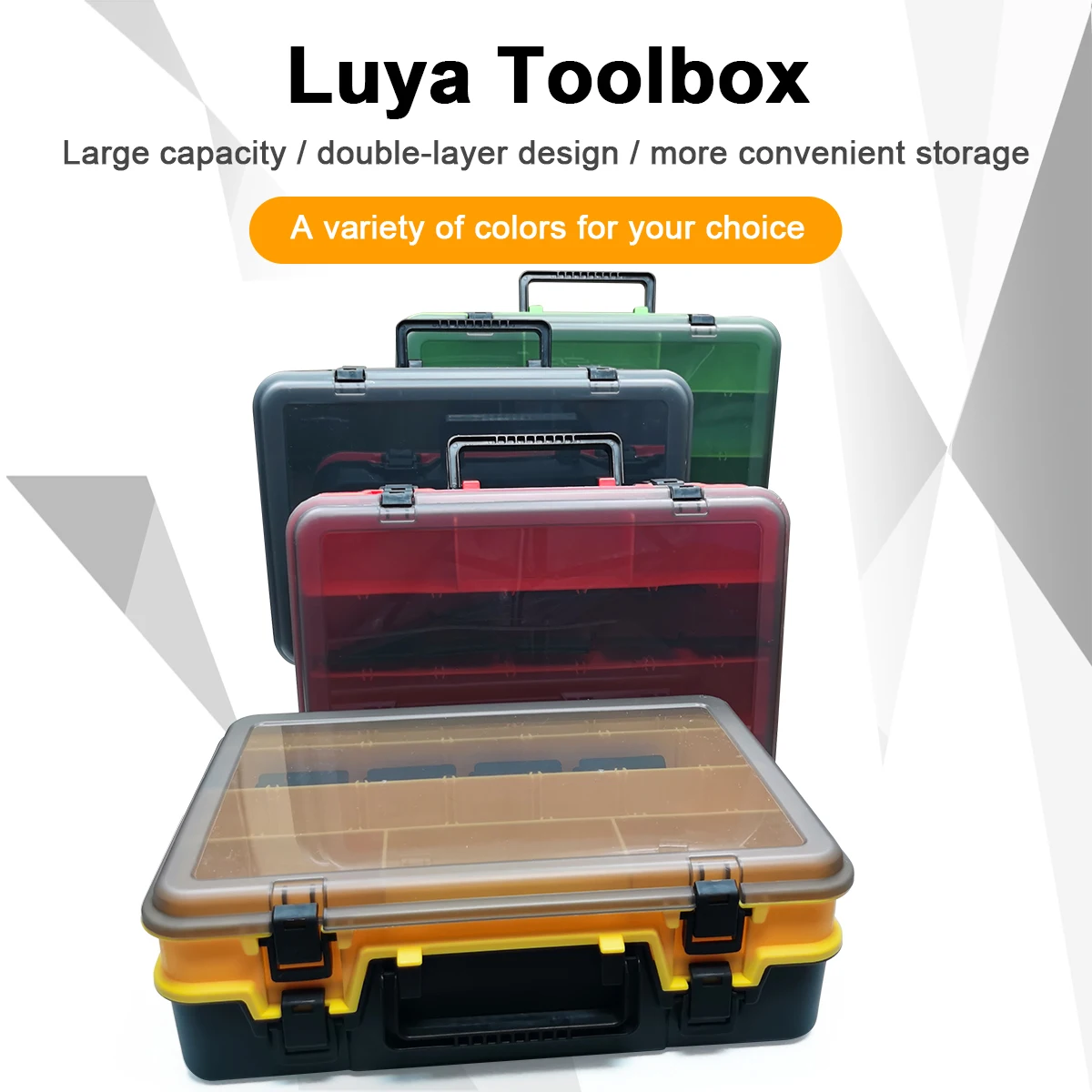 ILURE Large Thickening Fishing Tackle Box Multifunction Organizer Lure Tool  Case Double Layer Hooks Storage Squid Jigs Boxes