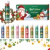 10PCS/Box Christmas gift box, lip balm set, deeply hydrating lip moisturizer, lip color brighten, gift to women 1