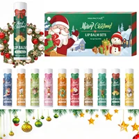 10PCS/Box Christmas gift box, lip balm set, deeply hydrating lip moisturizer, lip color brighten, gift to women 1