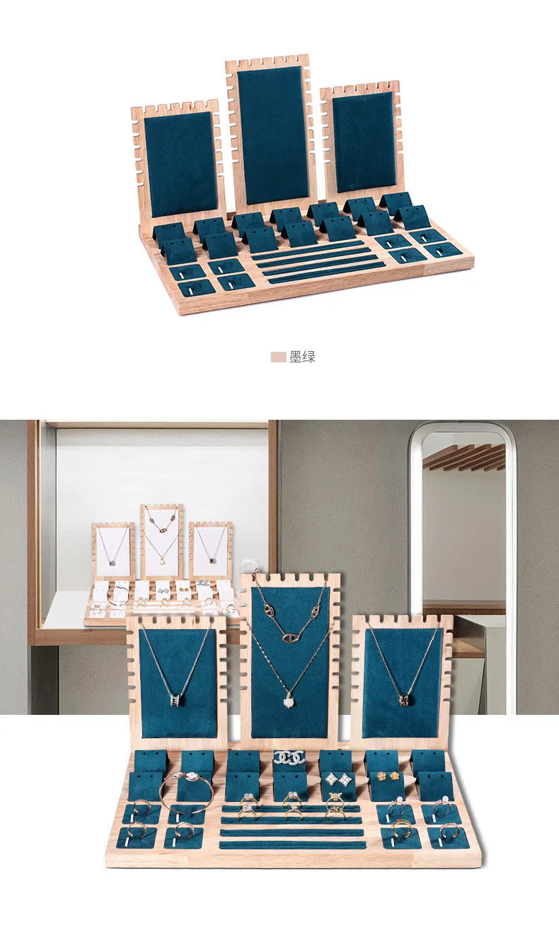 Jewelry Organizer Velvet Jewelry Storage Tray Display Ring Bracelet Necklace Storage Box Showcase Drawer Organizer Trays