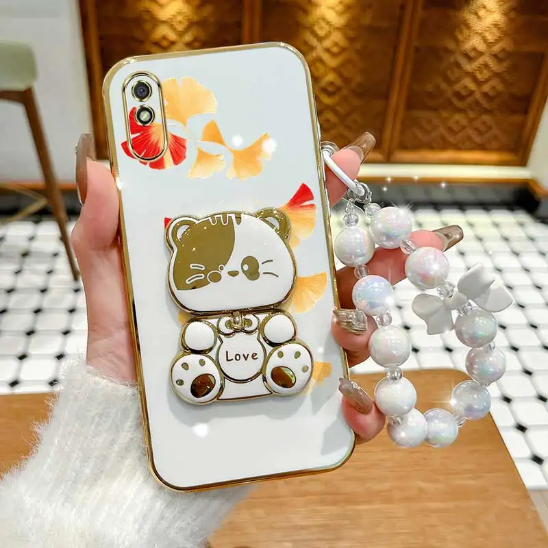 Maple Leaf Phone Case Set with Lanyard and Rabbit Stand - 3 Piece Bundle
