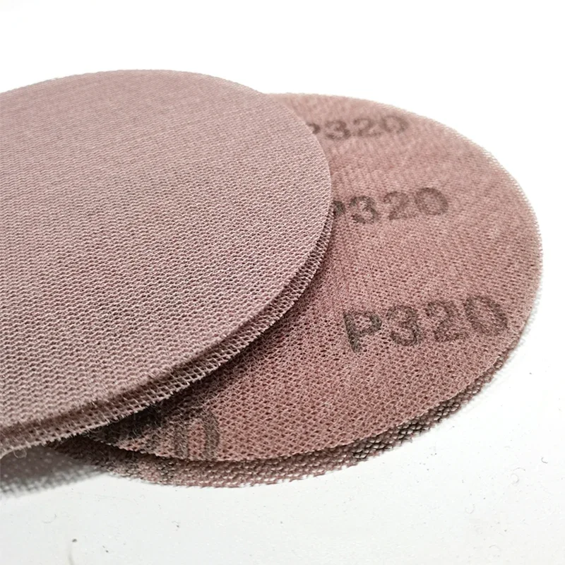 자동차 퍼티 샌딩용 50개입 5인치 샌드페이퍼 원형 플로킹 125mm, 공압 샌딩기의 후면 플로킹에 적합
