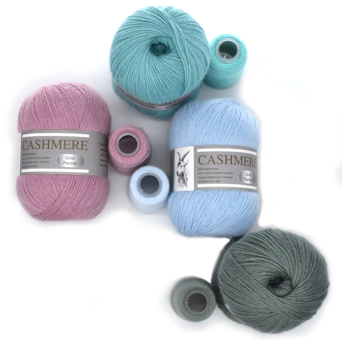 1Skein (50g) Plus 1Spool (20g) Soft Cashmere Yarn,Hand-knitted Cashmere  Yarn For Knitting And Crocheting Scarf,Sweater,DIY Craft