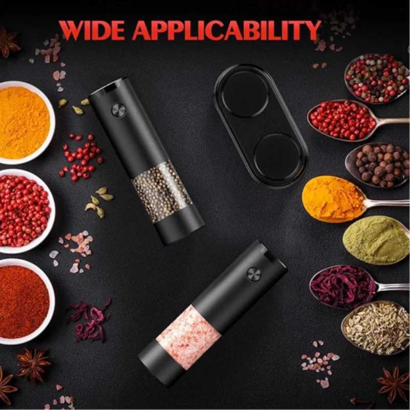 Type-c Rechargeable Electric Salt And Pepper Grinder 4 Level Convenient Recycled Coarseness Auto Spices Grinders Cooking Tool