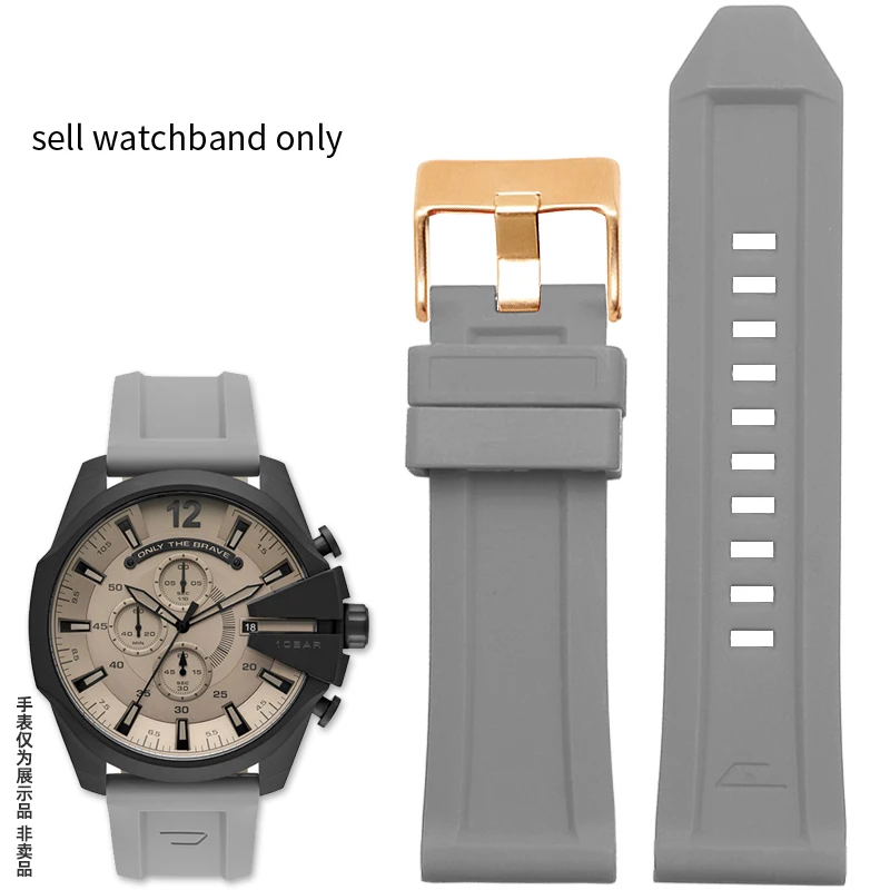 Premium Waterproof Silicone Rubber Watch Band - Soft, Durable Large Strap