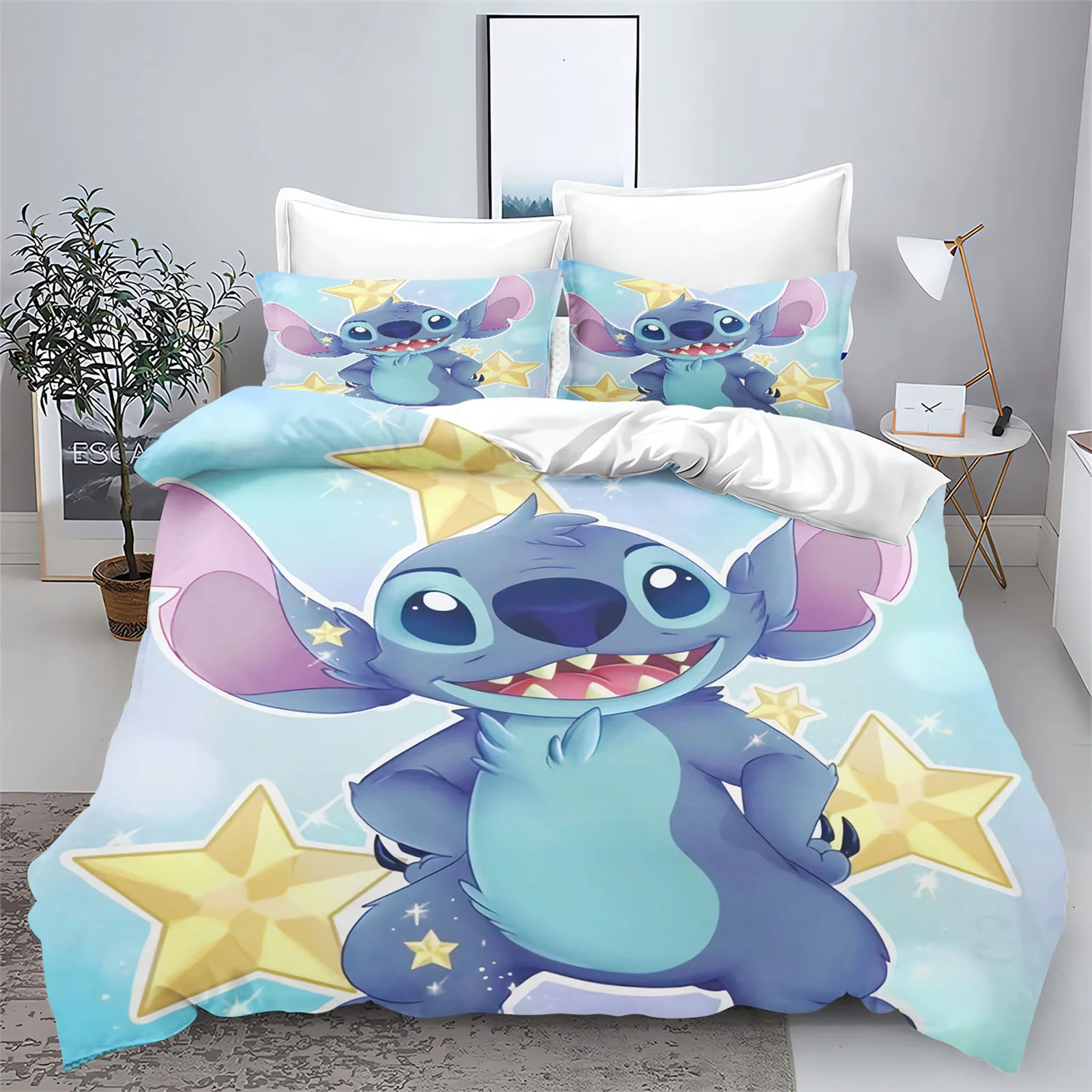 Description Picture 3 of itemStitch Duvet Set Bedding King Size Luxury Cover 3-Piece 1 Quilt Children 100% Polyester