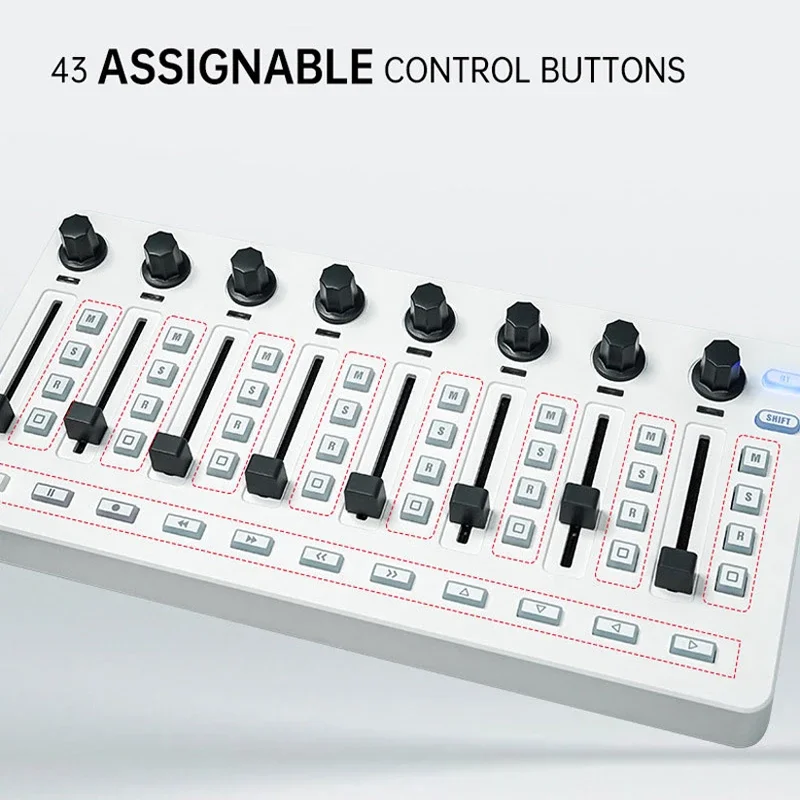 M-VAVE SMC DJ Mixer Wireless MIDI Controller Mixing Console 8 Encoder Software Control BT Connection for Windows/Mac/Ios/Android dj mixer