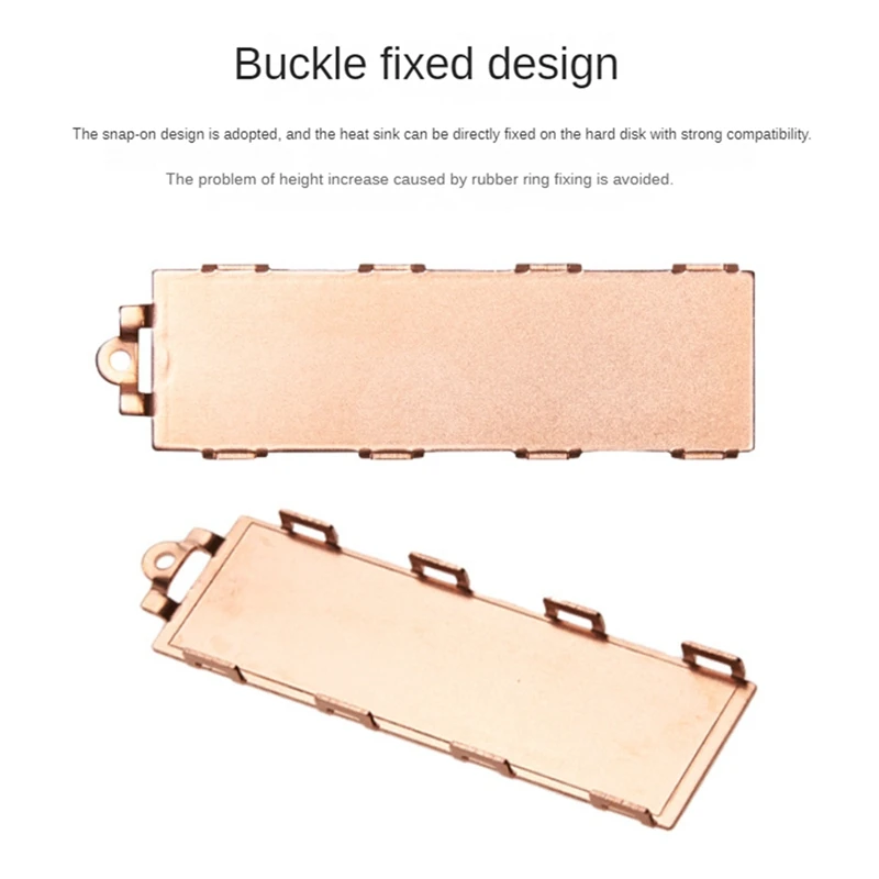 Copper M.2 SSD Heat Sink Radiator Silicone Thermal Pad M.2 SSD Hard Disk Cooling Heatsink for M2 2280 Easy Install