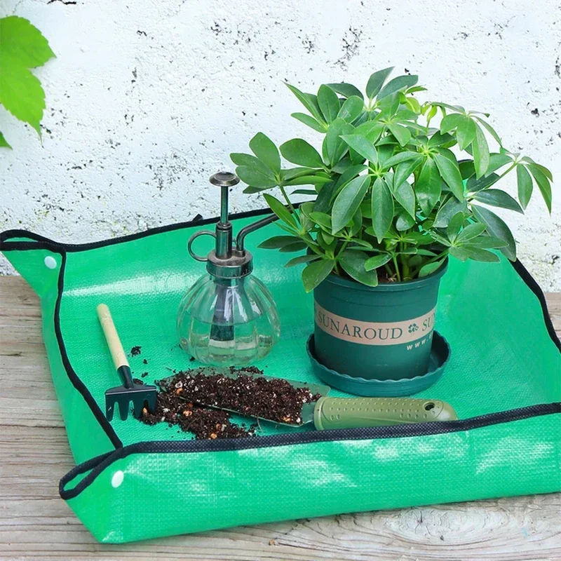 Flower Pots Planting Mat Waterproof Transplanting Mats Foldable PE Plant Repotting Mat Gardening Planting Home Gardening 1pc
