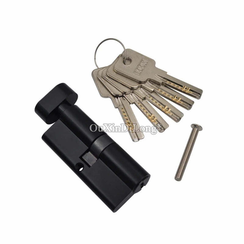

NEW 2PCS Solid Brass Black Door Lock Cylinder 60 70 80 90 100mm Security Anti-theft Door Lock Core Lock Gall Repair Parts+Keys