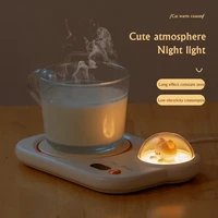 Lovely Cat 3 Gear Temperature 8 Hours Auto-off Coffee Milk Water Mug Warmer Heating Cup Coaster Mat with Night Light Cup Heater 2