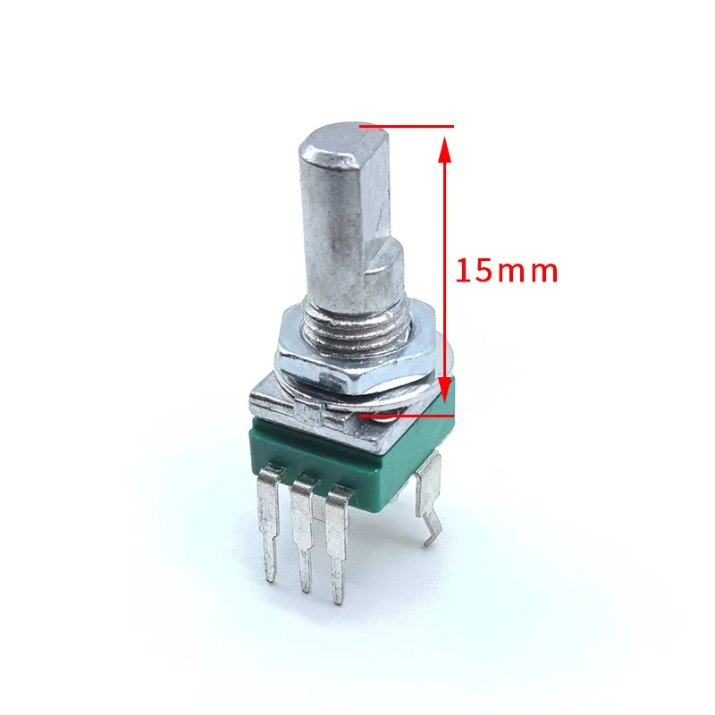 2 pcs R097 Precision Potentiometer Vertical bent foot single channel B10K Half shaft 15mm multiturn potentiometer rotary potentiometer adjustable resistor