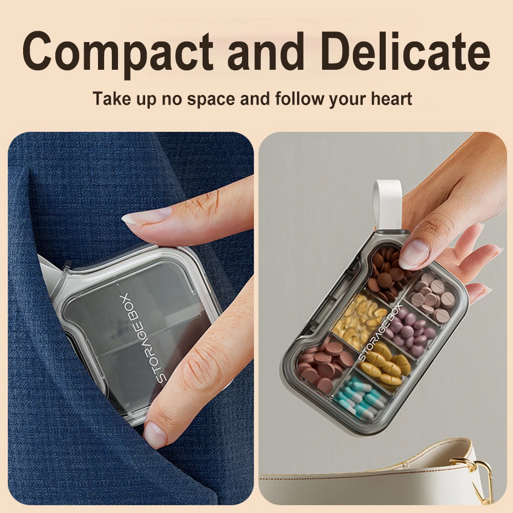 Travel Waterproof Medicine Organizer Small Pill Box Pill Case Pill Organizer Purses Compact Travel Medicine Holder for Vitamins