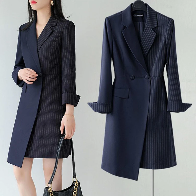 

Office Suits One-piece Dress for Women Jacket Blazer Casual Y2K Korean Style Clothes Office Lady One Pieces Set Woman Clothing