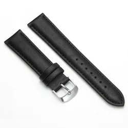 Brown PU Leather Watch Strap for Men and Women - Premium Replacement Band (Black)