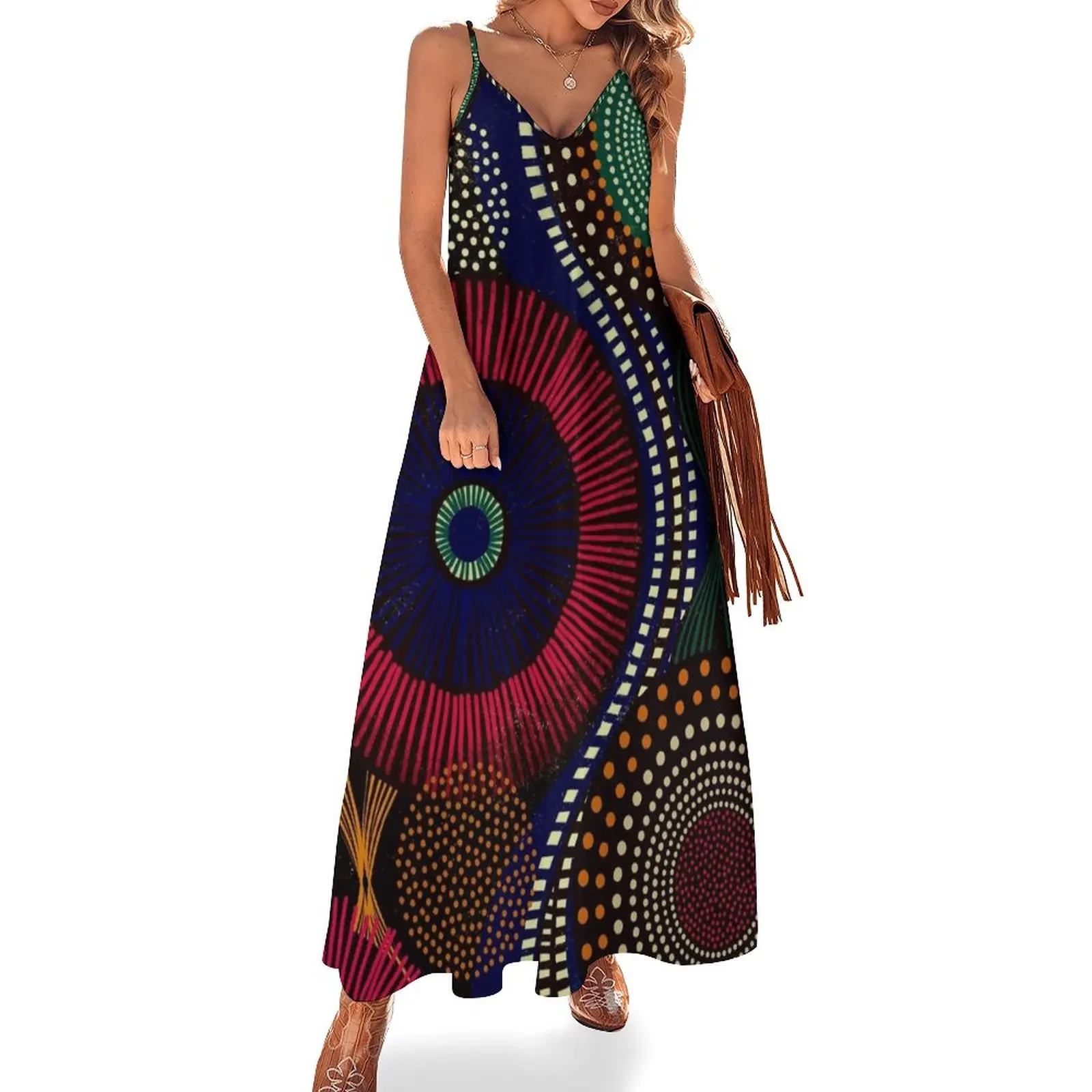 

African Tribal Pattern In Colorful Tone Sleeveless Dress long sleeve dresses long dresses for women Cocktail of dresses