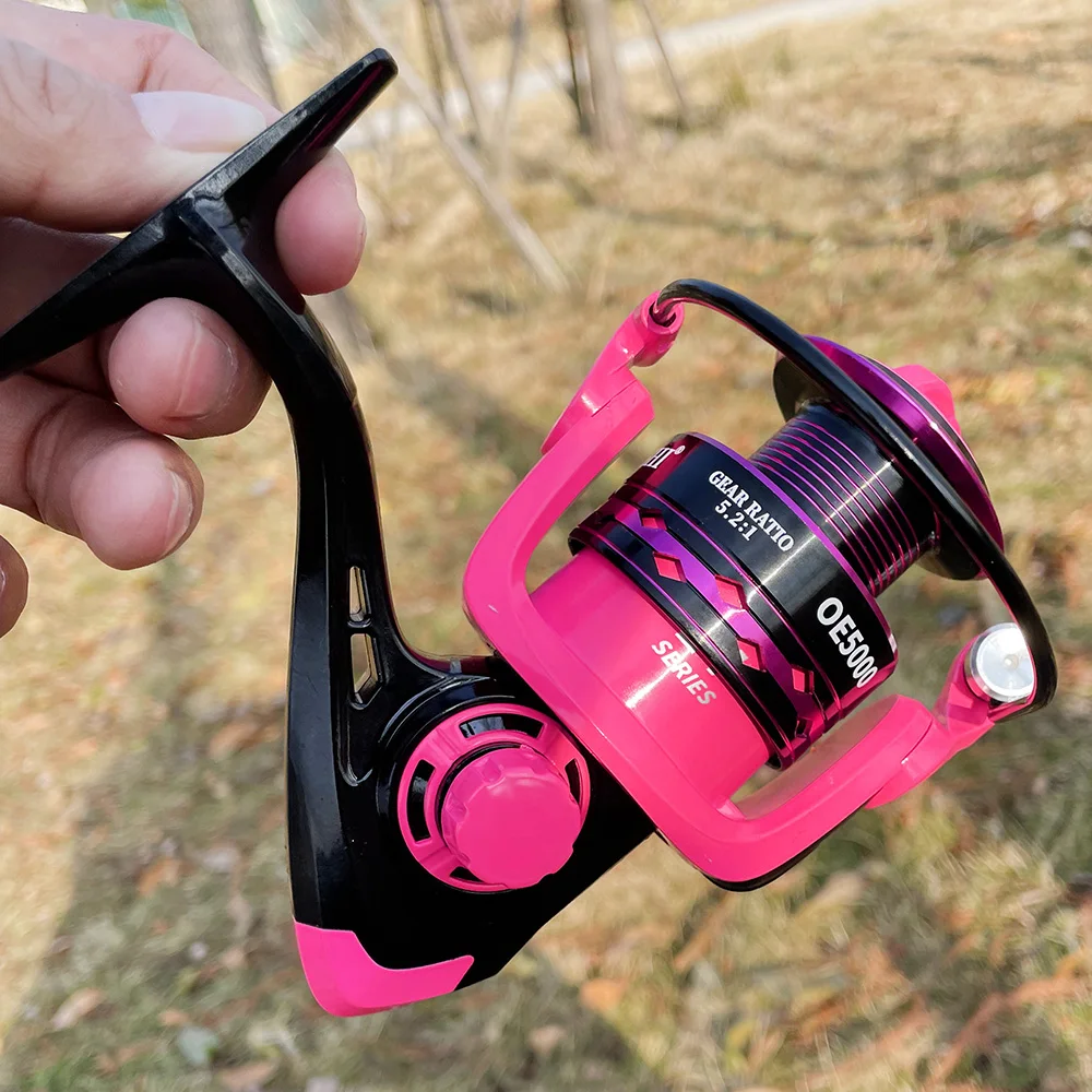 Spinning Fishing Reel 3000 4000 5000 6000 7000 Series Ultralight Non-slip Handle Saltwater 5.2:1Gear Ratio Casting Reel