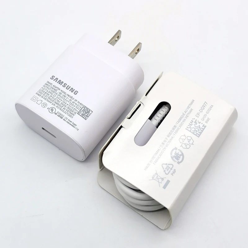 Samsung 25W US Charger PD Super Fast Charge Adapter For Galaxy S20 S21 S22 S23 S24 Note 20 10 Z Flip Fold 6 5 4 3 2 A15 A35 A55
