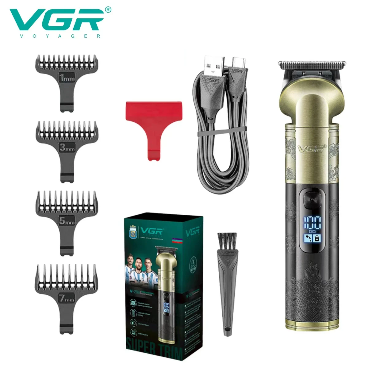 ماكينة قص الشعر الكهربائية VGR V-296، ماكينة معدني...