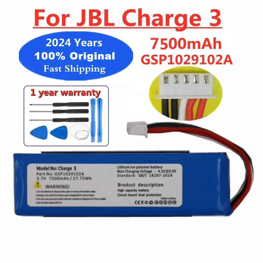 

Оригинальный аккумулятор для динамика JBL Charge3 Charge 3 GSP102910A Special Edition, 2024 лет, 7500 мАч, батарея для аудиосистемы с Bluetooth