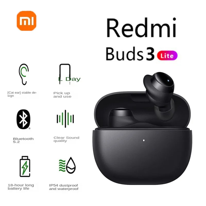 XIAOMI Redmi Buds 3 Lite Wireless Bluetooth Earbuds 5.2 Bluetooth Headphones Sports Headset In-Ear Headphones
