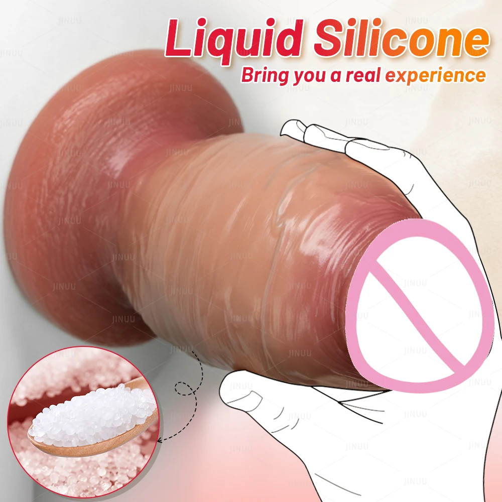 7" Diameter Thick Realistic Silicone Anal Dildo for Advanced Players No Balls Suction Cup Hands-Free Sex Toys for Women Men sex toys