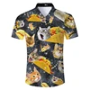 Mens Casual Button Down Shirts 3D Printed Funny Cat Pattern Short Sleeve Tee Shirt Tops Oversized Mens Hawaii Style Beach Shirt 5