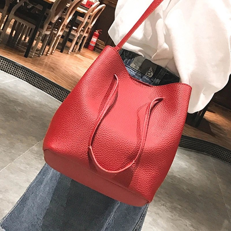 Leather Women Handbag 4Pcs/set Shoulder Bag Tote Card Holder Purse Messenger Satchel Top Handle Bags