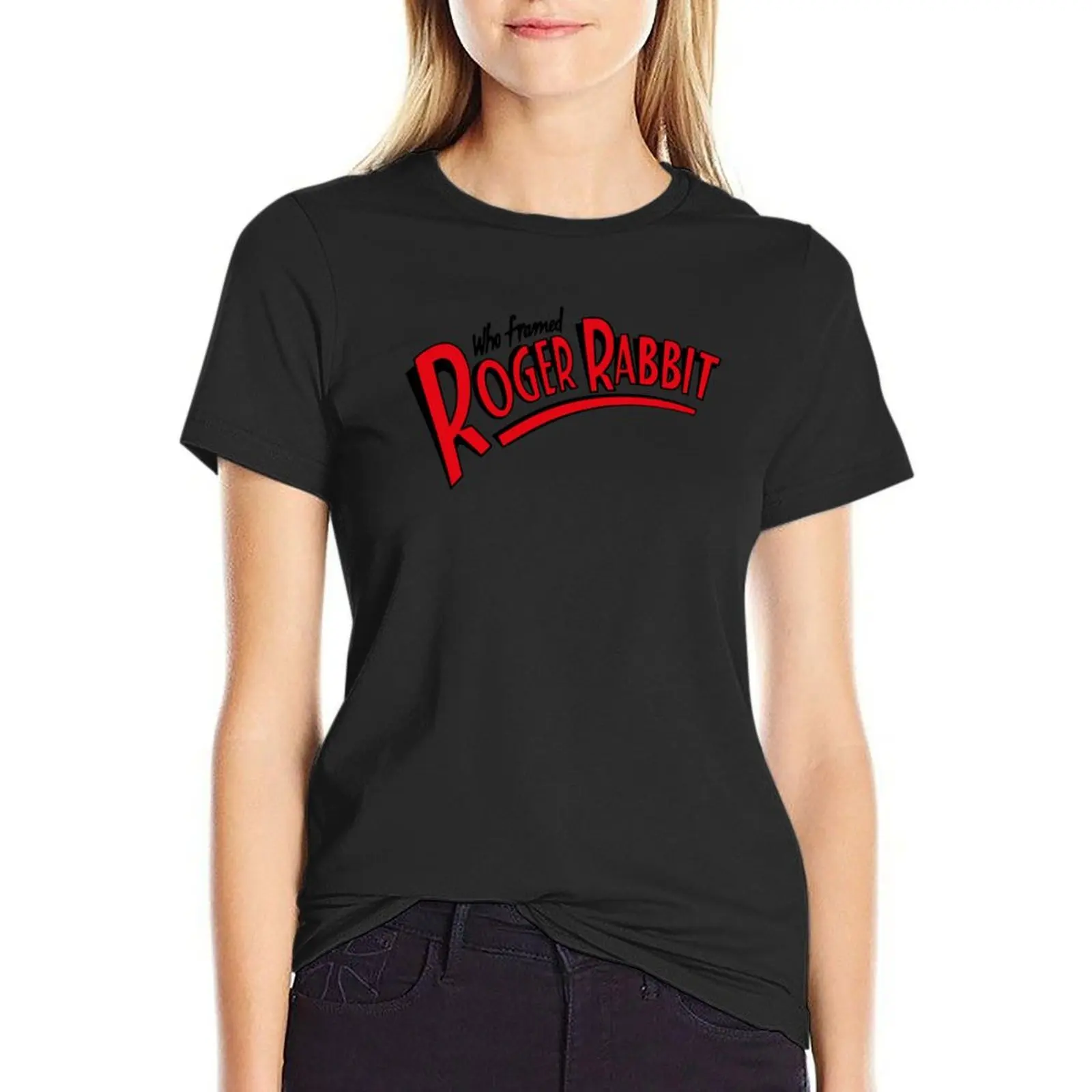 

Who Framed Roger Rabbit Logo Ringer. T-Shirt tops summer tops clothes for woman