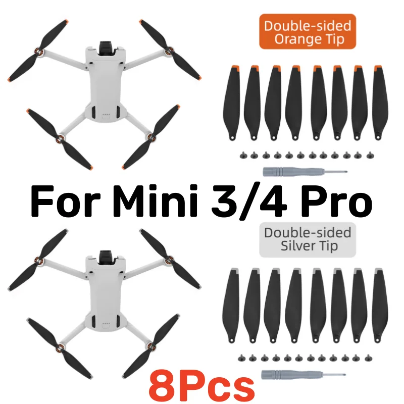 Drone Propellers Propeller Replacement Parts 8Pcs For DJI Mini 3/4 Pro Flying Again with Replacement Prop Blades Raised Drone Landing Pad Protect Accessories Set drone propeller blades drone propeller