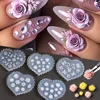 Flower Nail Art Stencil Silicone Carving Mold Rose Butterfly 3D Embossed Mould Relief Template Mini Nail Molds Manicure Art Tool 1