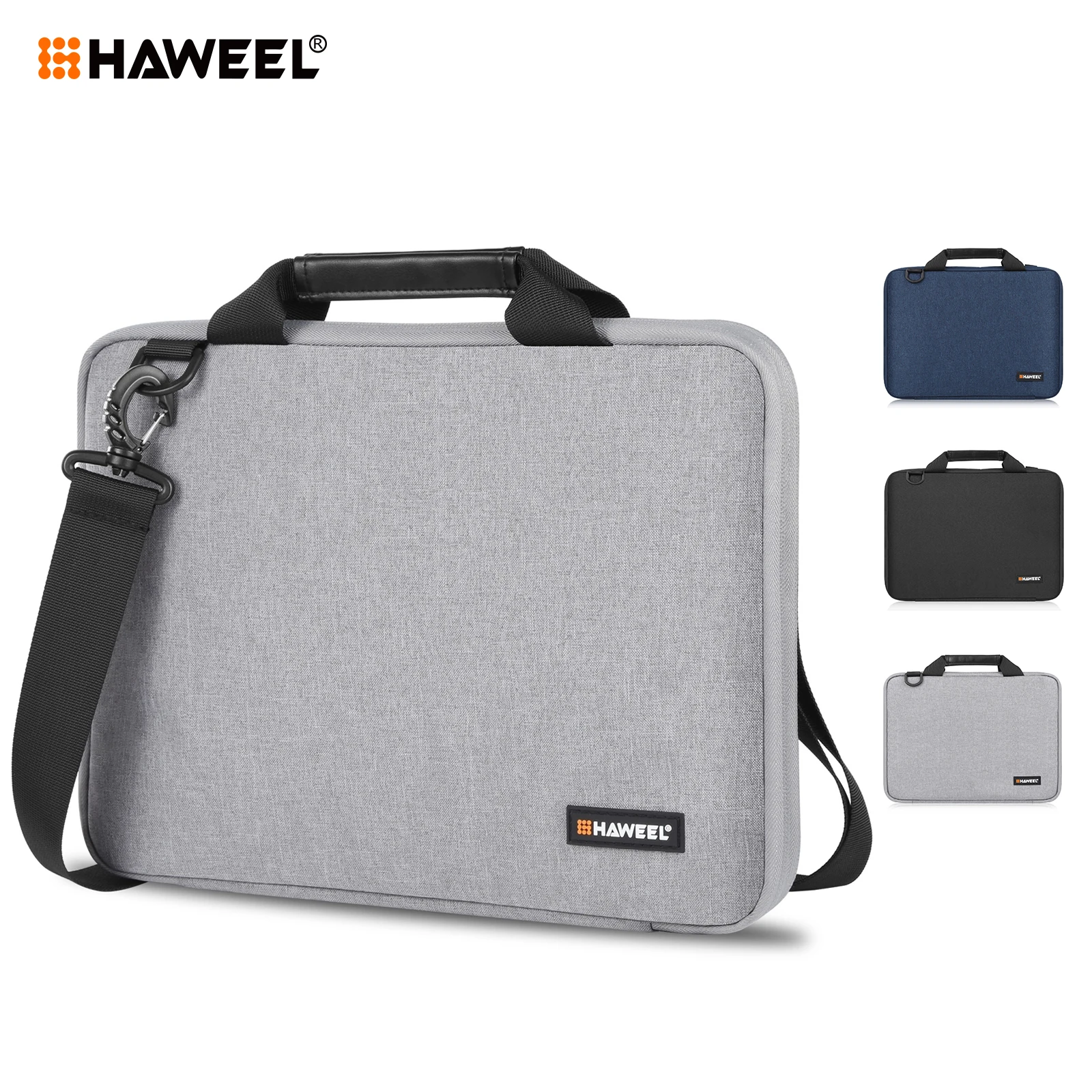 Haweel-impermeável Crossbody Laptop Bolsa Pasta Notebook Case Manga para Macbooklenovo Asushp Bolsa de Computador 1316