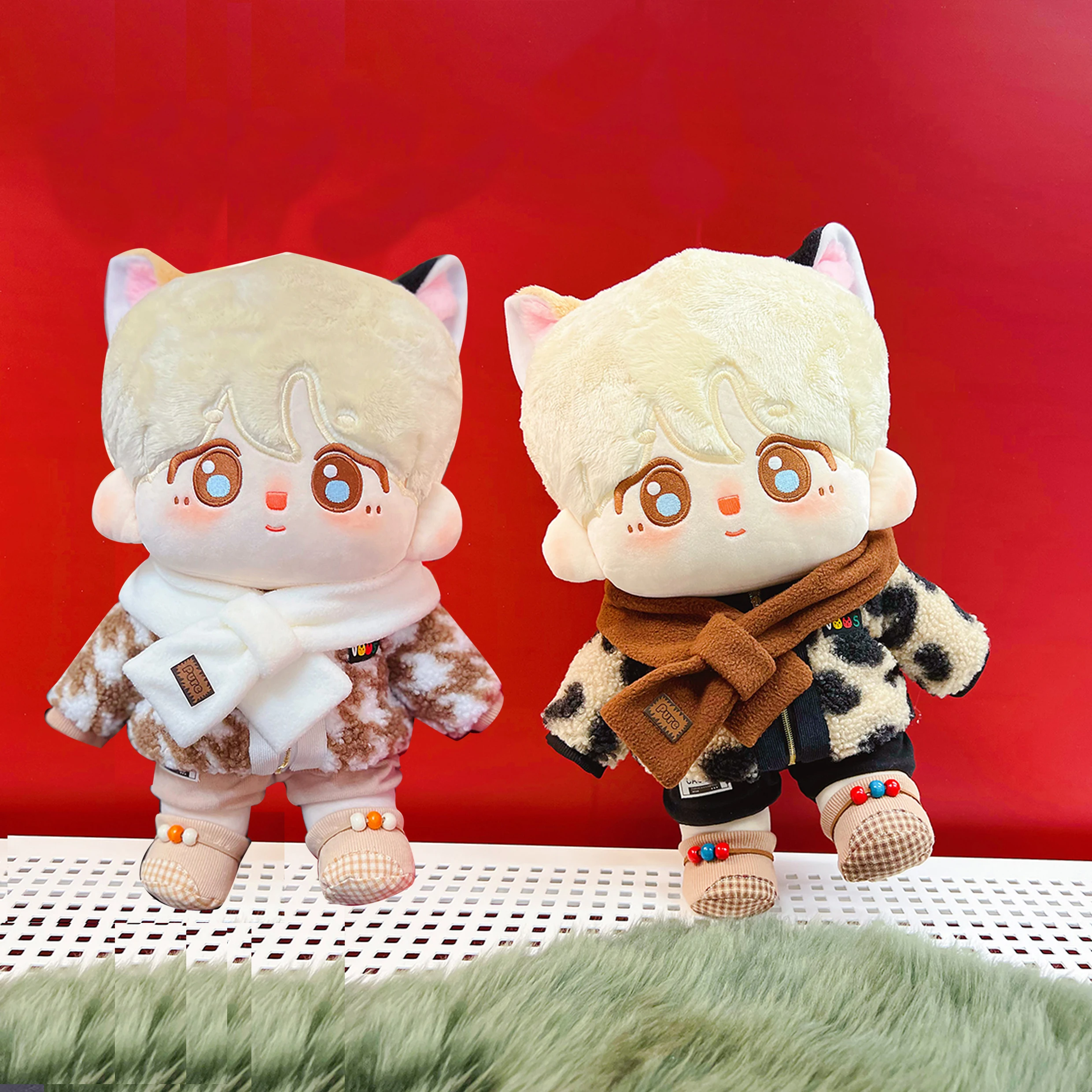 

Handmade 4pcs/set 40cm Leopard Print Plush Coat Pant Suit No Attribute Doll Clothes Plush Dolls Outfit Cos Suit In Stock