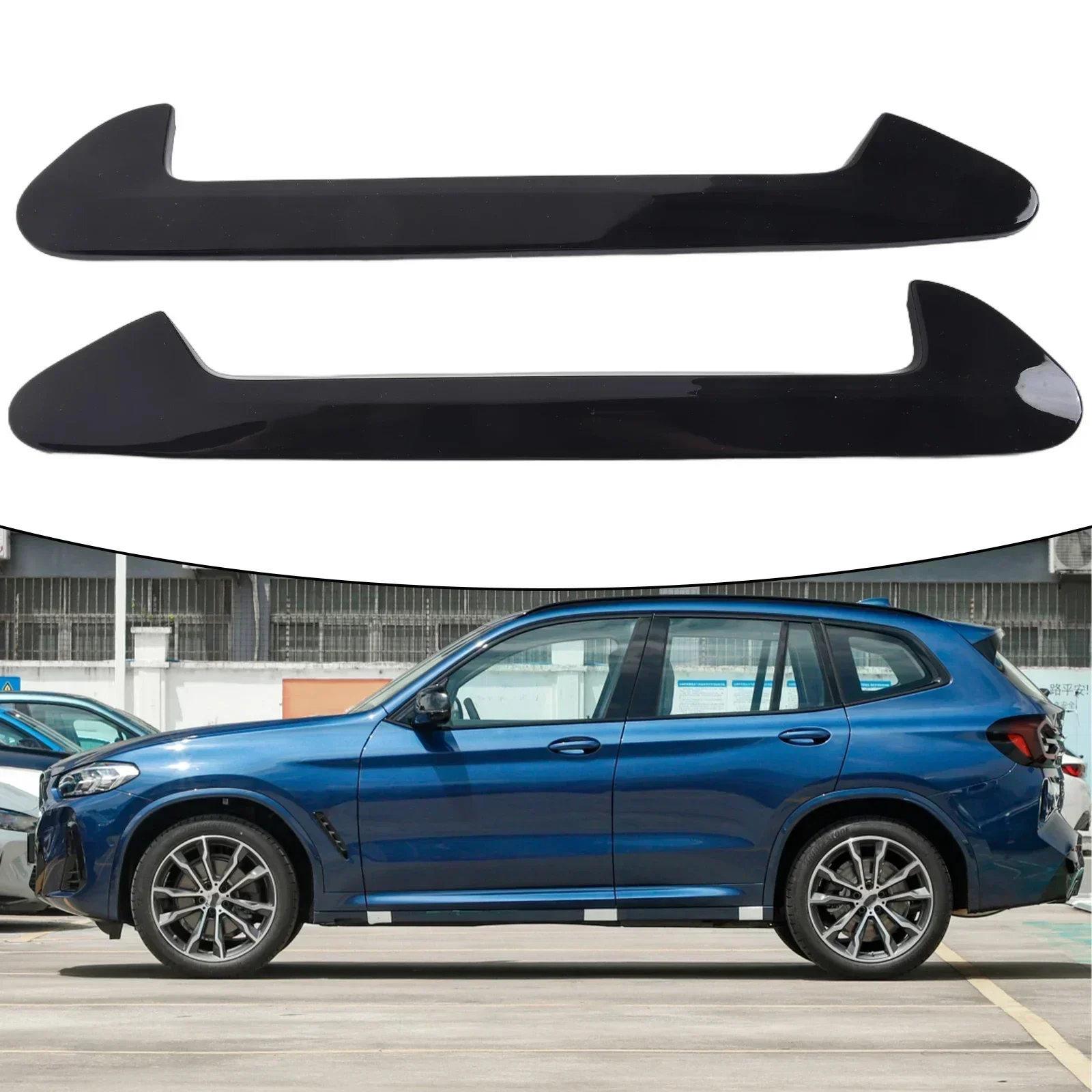 2pcs Glossy Black ABS Side Air Fender Vent Trim car side air fender vent trim For BMW X3 G01 X4 G02
