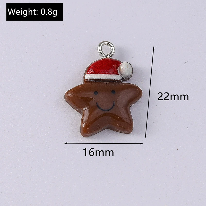 Duarte 20 Teile/los Nette Harz Weihnachten Santa Claus Baum Deer Charms Anhänger für Schmuck Machen Halsketten Ohrringe DIY Handwerk Geschenk – Detail 27