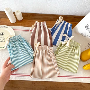 Summer Clothing Thin Children's Casual Pants Fashion Striped Trousers Kids Girls And Boys Harem Pants Korean Version Trendy New 1