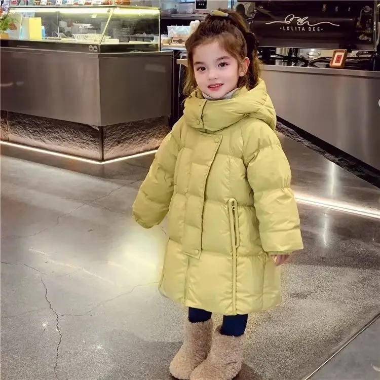여자 패딩 다운 재킷 겨울 어린이 두꺼운 따뜻한 면 의류 코트 안감 플러시 후드 겉옷 콜드 파카 스노우 슈트 C04