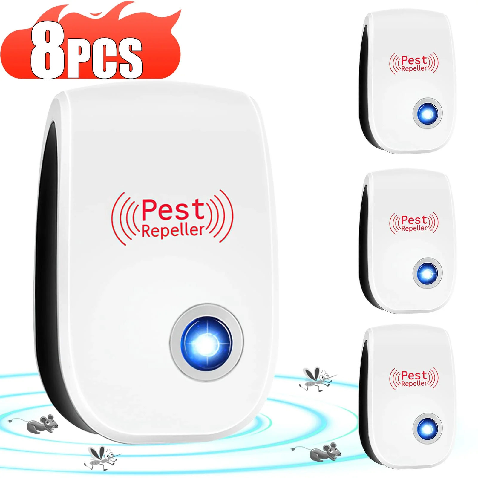 Plug Electric Ultrasonic Pest Repeller 2-8PCS