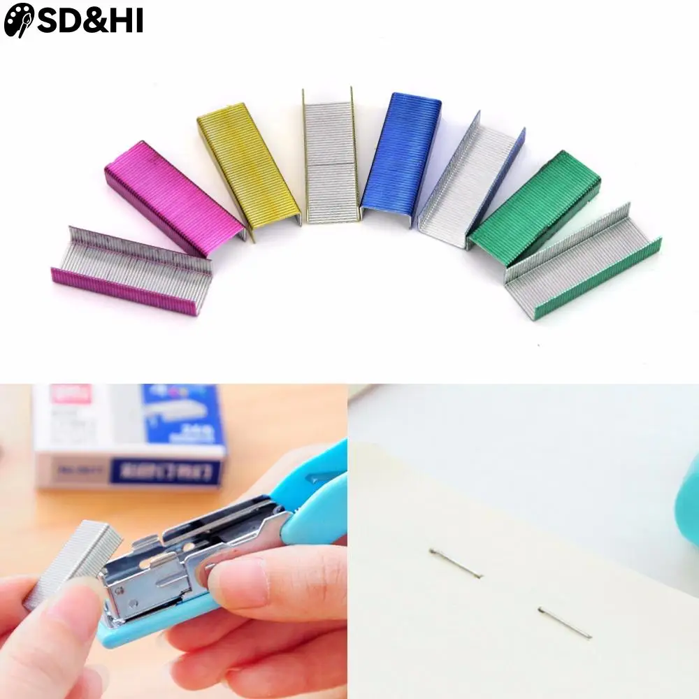 Colorful Stapler Book Staples Stitching Needle 1.2 Cm Book Staples 800Pcs/box Office Supplies