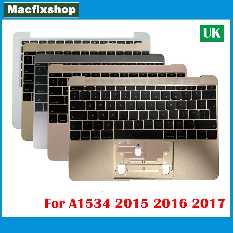 

Original A1534 Topcase with UK Keyboard 2015 2016 2017 For Macbook 12" A1534 Top Case Keyboards Backlit Grey Silver Gold Pink