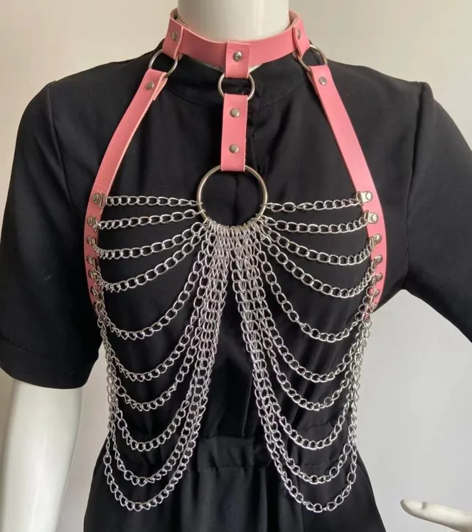 BBOHSS Harnais De Corps Soutien-Gorge Punk Porte-Jarretelles Élastique Réglable Pour Femme - Accessoire Danse Gothique Carnaval