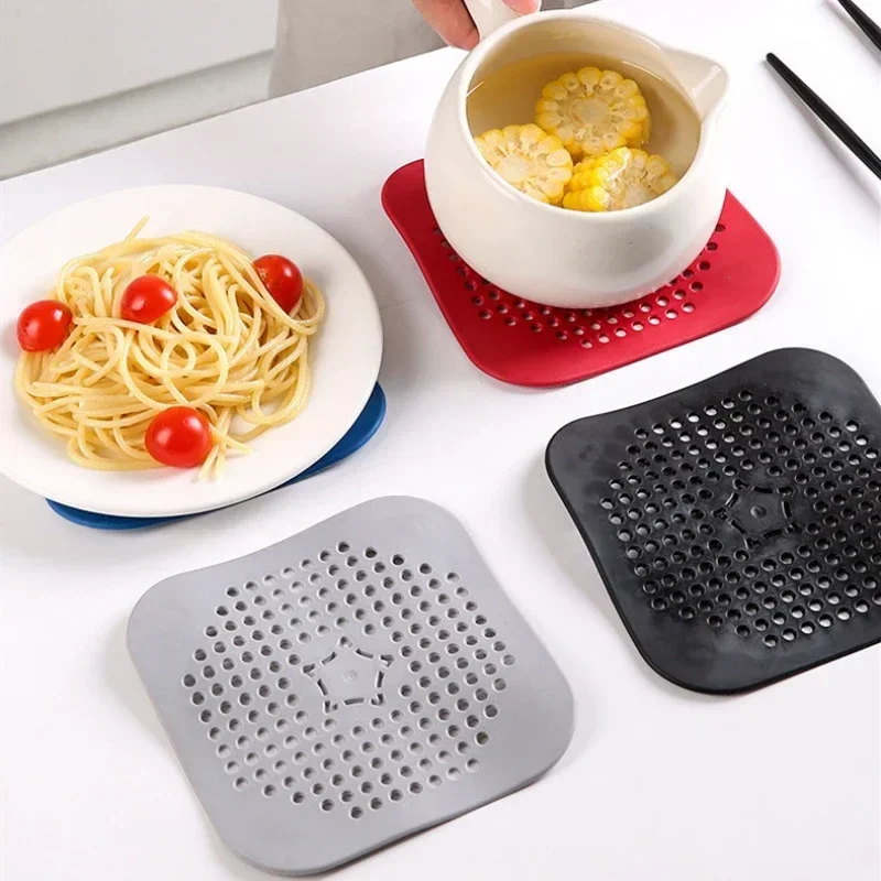 1PCS Drain Hair Catcher Filter Sink Anti-blocking Strainer Bathtub Shower Floor Silicone Stopper Cover Kitchen Bathroom Accessor 3