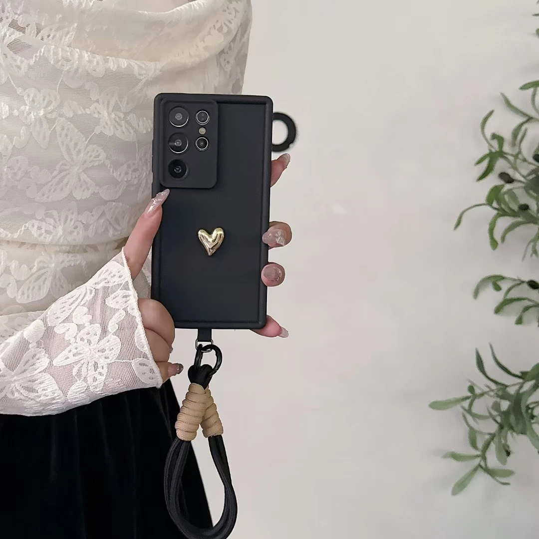 3D Love Hand Strap Silicone Phone Case Cover