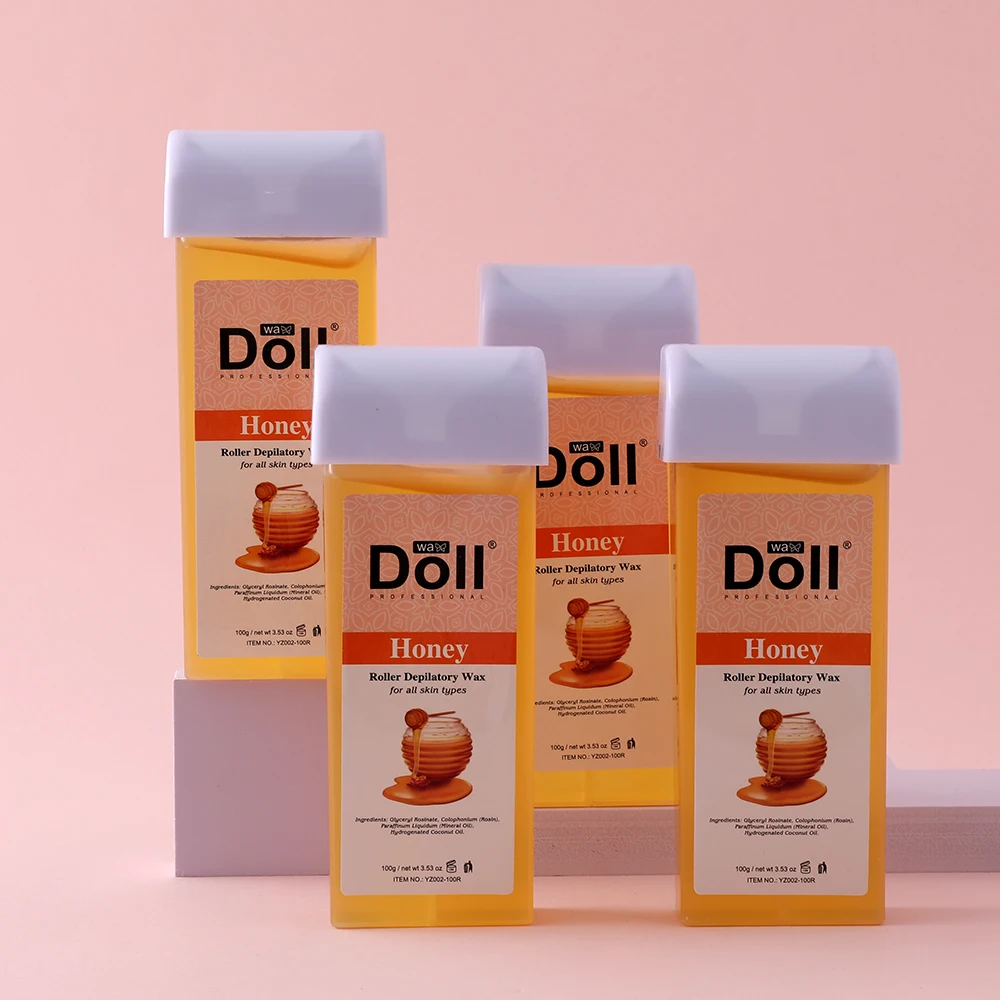 Beauty Spa quality DOLL WAX cartridges 100ml honey soft wax roll on wax hair removal for all skin type roller depilatorty