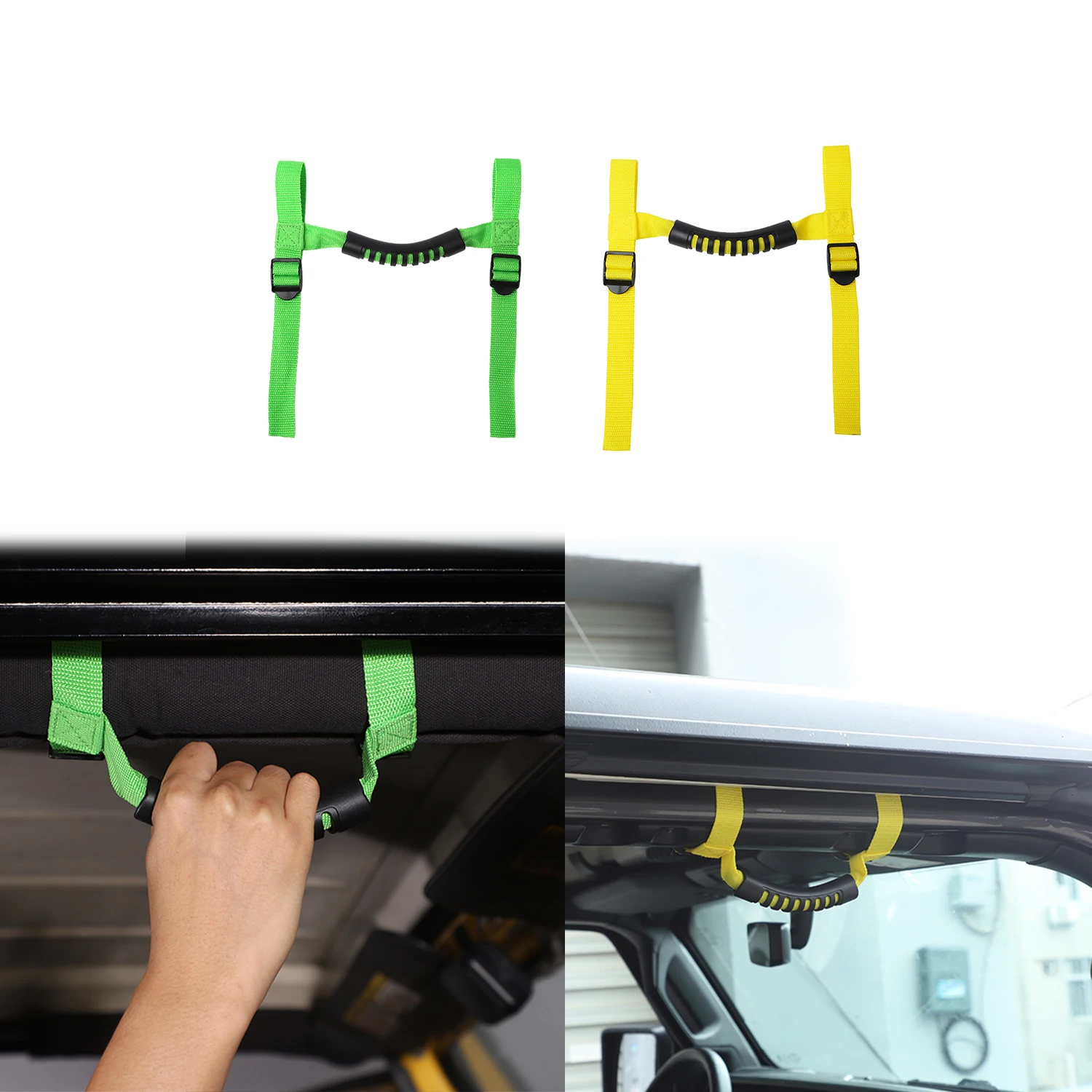 JK Armrest Non-slip Handles for Jeep Wrangler JL JT TJ Green 1Pcs Car Interior Accessories Top Grab Handle Roll-over Bars