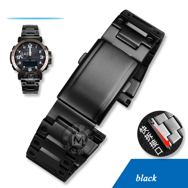 カシオプロトレックPRG-600 PRG-650 PRW-6600, 24mm用ステンレス