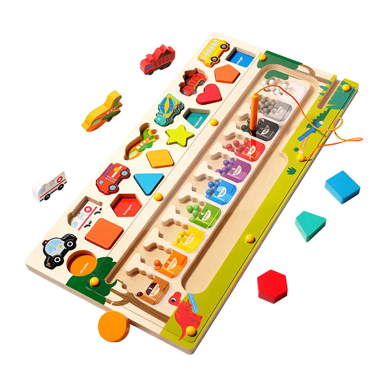 

Magnetic Color and Number Maze Learning Toy Activity Game Color Cognitive Montessori Toys for Children 3+ Year Old Kindergarten