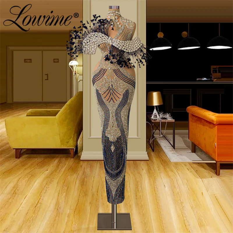 

Crystals Abendkleider Luxus 2023 Beaded Robe De Soirée Prom Dresses Couture Arabic Women Wedding Party Dress Evening Gown Custom